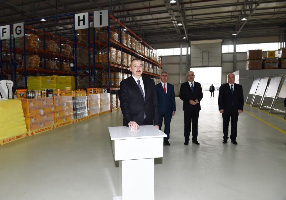 President Aliyev inaugurates construction chemicals plant in Sumgait Chemical Industrial Park (PHOTO)