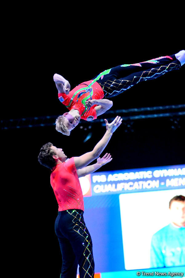 Стартовал первый день соревнований Кубка мира по акробатической гимнастике в Баку (ФОТО)
