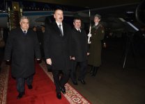 President Aliyev arrives in Belarus for official visit (PHOTO)