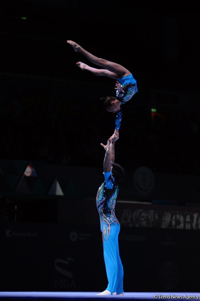 Абдулла Аль-Мяшайхи и Рухидил Гурбанлы завоевали "серебро" Кубка мира по акробатической гимнастике в Баку (ФОТО)