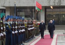 В Минске состоялась церемония официальной встречи Президента Азербайджана Ильхама Алиева (ФОТО)