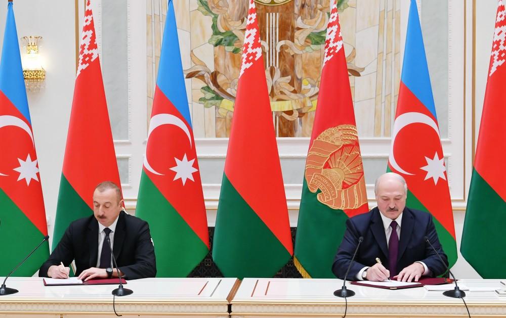 Azərbaycan-Belarus sənədləri imzalanıb (FOTO) (YENİLƏNİB)