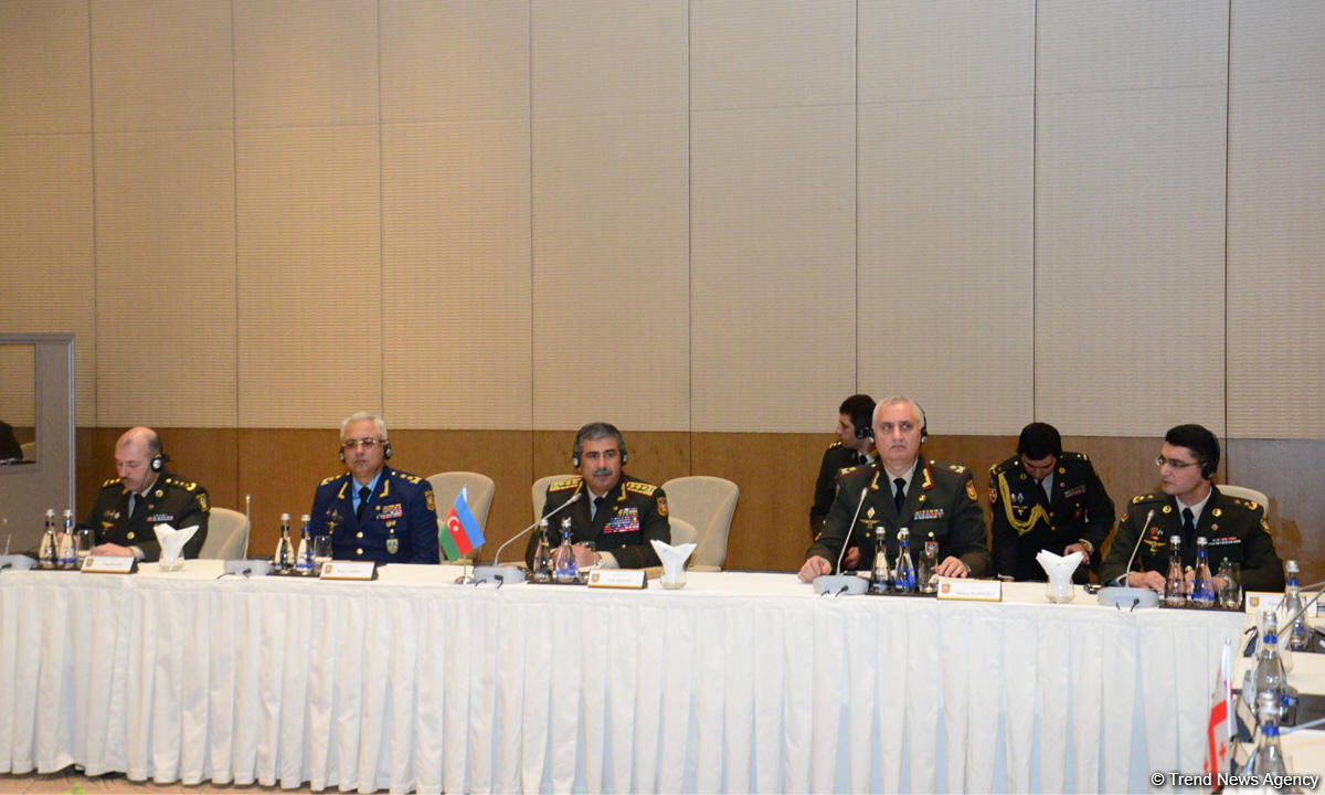 Azerbaijani defense minister meeting chiefs of Turkish, Georgian general staffs (PHOTO)