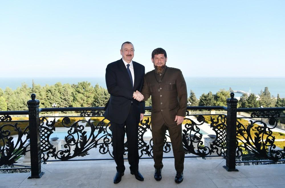 Президент Ильхам Алиев принял главу Чечни (ФОТО)
