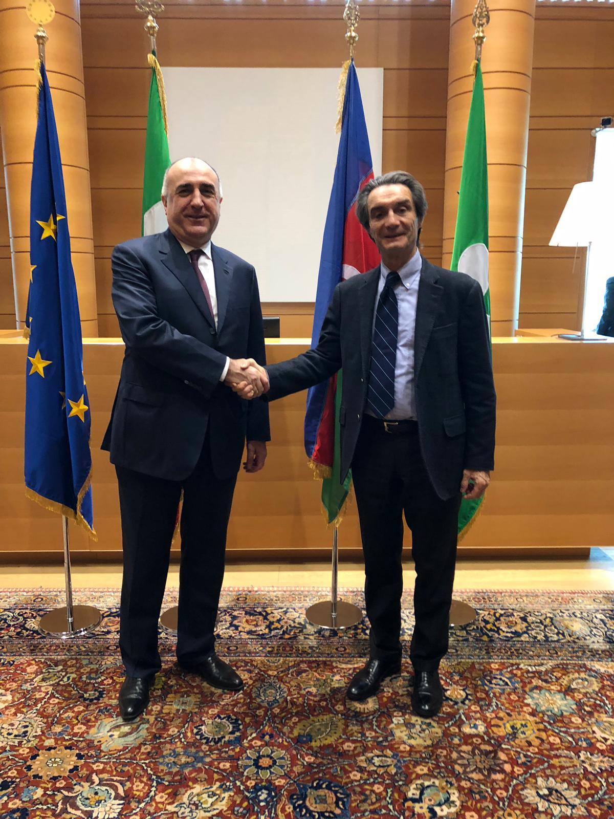 Foreign Minister Elmar Mammadyarov met Attilio Fontana, the president of the Lombardy Region of Italy (PHOTO)