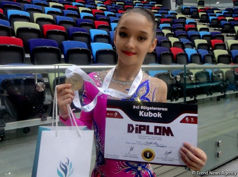 Azərbaycan gimnastı: Mən bədii gimnastika üzrə Regionlararası Kubokun medalını qazandığıma görə çox şadam