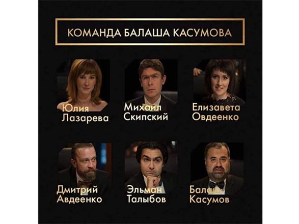 Команда Балаша Касумова в финале 2018 года по "Что? Где? Когда?" Первого канала России