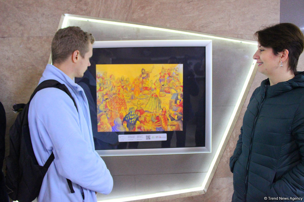Шедевры художников в подземном переходе Бакинского метро восхитили пассажиров (ФОТО)