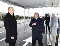 Prezident İlham Əliyev Ziya Bünyadov prospekti ilə Balaxanı-Binəqədi avtomobil yolunu birləşdirən yeni yolun açılışında iştirak edib (FOTO) (YENİLƏNİB)