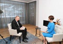 President Aliyev interviewed by China's CGTN TV channel in Davos (PHOTO)
