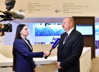 Prezident İlham Əliyev Davosda “Rossiya 1” televiziya kanalına müsahibə verib (FOTO)