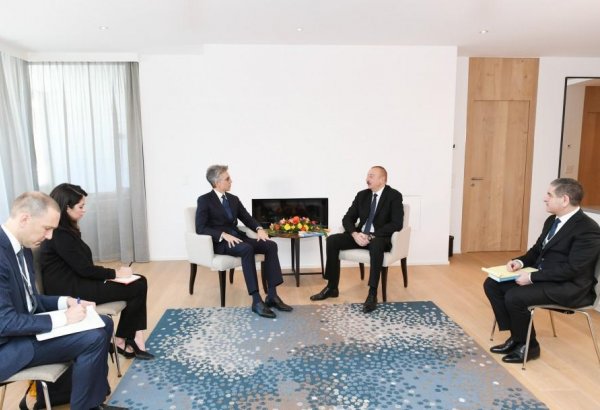 President Aliyev meets SAP CEO in Davos (PHOTO)