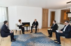 President Aliyev meets CEO for World Bank in Davos (PHOTO)