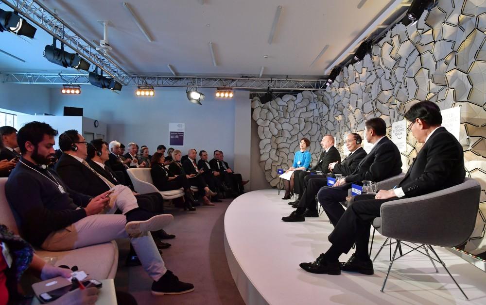 President Ilham Aliyev attended “Advancing the Belt and Road Initiative: China`s Trillion Dollar Vision” session in Davos (PHOTO)