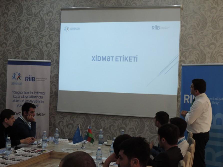 Общественное объединение «Региональное развитие» Фонда Гейдара Алиева провело тренинг для персонала объектов общепита Губа-Хачмазского региона (ФОТО)