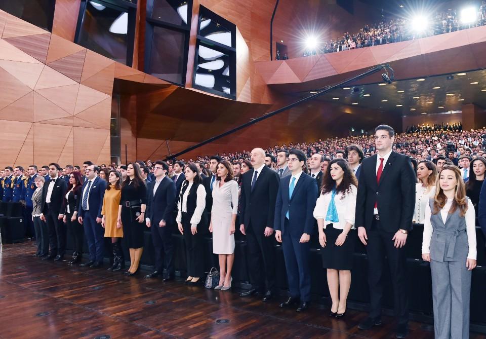 President Aliyev, first lady attend republican conference on Azerbaijani Youth Day (PHOTO)