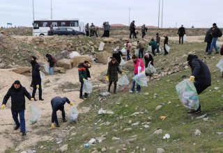 Побережье Каспийского моря очистили от пластиковых отходов (ФОТО)