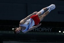 В Национальной арене гимнастики в Баку проходит контрольная тренировка Кубка мира по прыжкам на батуте и тамблингу (ФОТО)