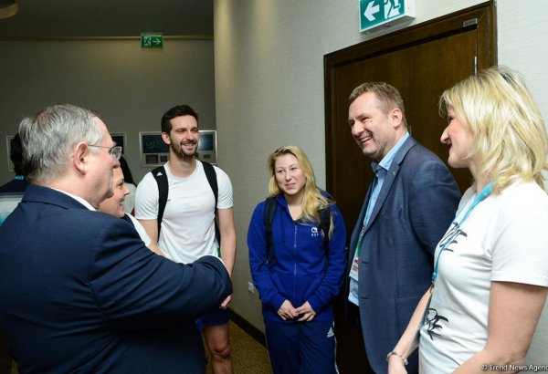 Посол Чехии в Азербайджане встретился с гимнастами в рамках Кубка мира по прыжкам на батуте и тамблингу (ФОТО)