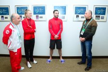 Представители посольства Грузии в Азербайджане встретились с гимнастами в рамках Кубка мира по прыжкам на батуте и тамблингу (ФОТО)