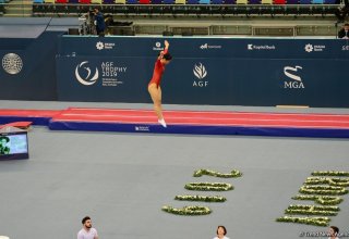 Chinese athlete grabs gold in individual trampoline program in World Cup in Baku