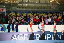 В Баку состоялась церемония награждения победителей и призеров в индивидуальной программе по прыжкам на батуте в рамках Кубка мира (ФОТО)