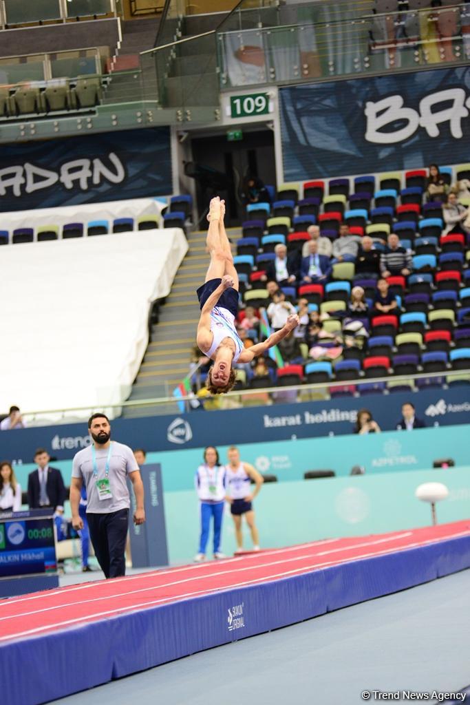 В Баку прошла церемония награждения победителей по прыжкам на акробатической дорожке в рамках Кубка мира (ФОТО)