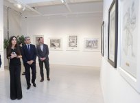 Heydar Aliyev Foundation VP Leyla Aliyeva views exhibition of People’s Artist Arif Huseynov