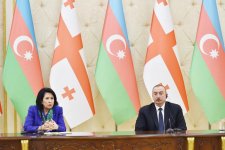 Azerbaijani, Georgian presidents make press statements (PHOTO)