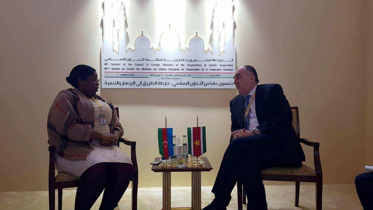 FM Elmar Mammadyarov meets with Suriname colleague