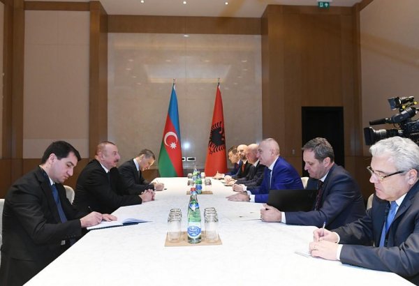 President Ilham Aliyev meets Albanian counterpart