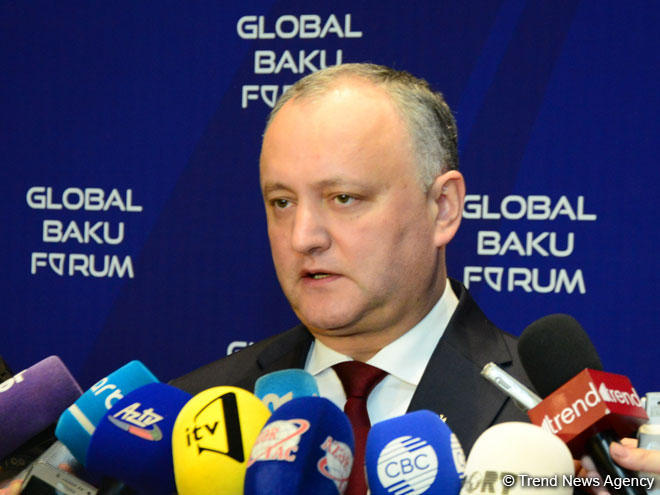 Игорь Додон: У Молдовы и Азербайджана налажены очень хорошие двусторонние отношения