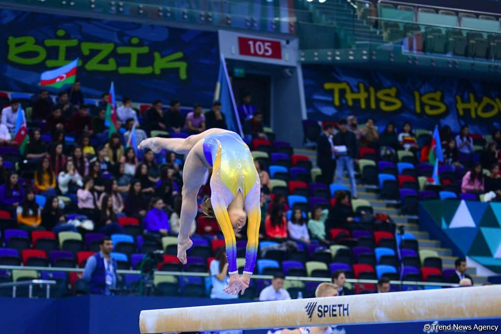 Milli Gimnastika Arenasında idman gimnastikası üzrə Dünya Kuboku çərçivəsində yarışlar davam edir (FOTO)