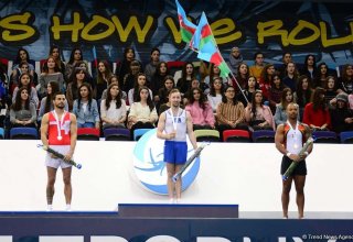 Award ceremony of Day 1 FIG Artistic Gymnastics Individual Apparatus World Cup Finals held in Baku  (PHOTO)