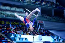 Bakıda kişi və qadın idman gimnastikası üzrə Dünya Kubokunda maraqlı anlar (FOTO)