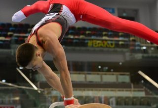 В Национальной арене гимнастики продолжаются финальные соревнования Кубка мира по спортивной гимнастике в Баку (ФОТО)
