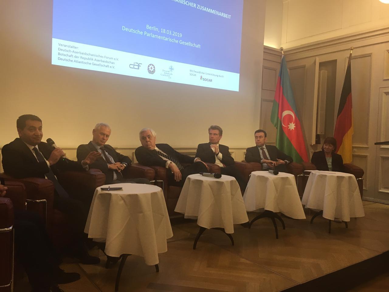 Hikmat Hajiyev discusses Nagorno-Karabakh conflict in Berlin (PHOTO)