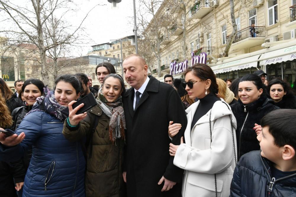 Azerbaijani president, first lady join nationwide Novruz festivities (PHOTO)