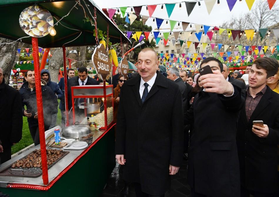 Azerbaijani president, first lady join nationwide Novruz festivities (PHOTO)