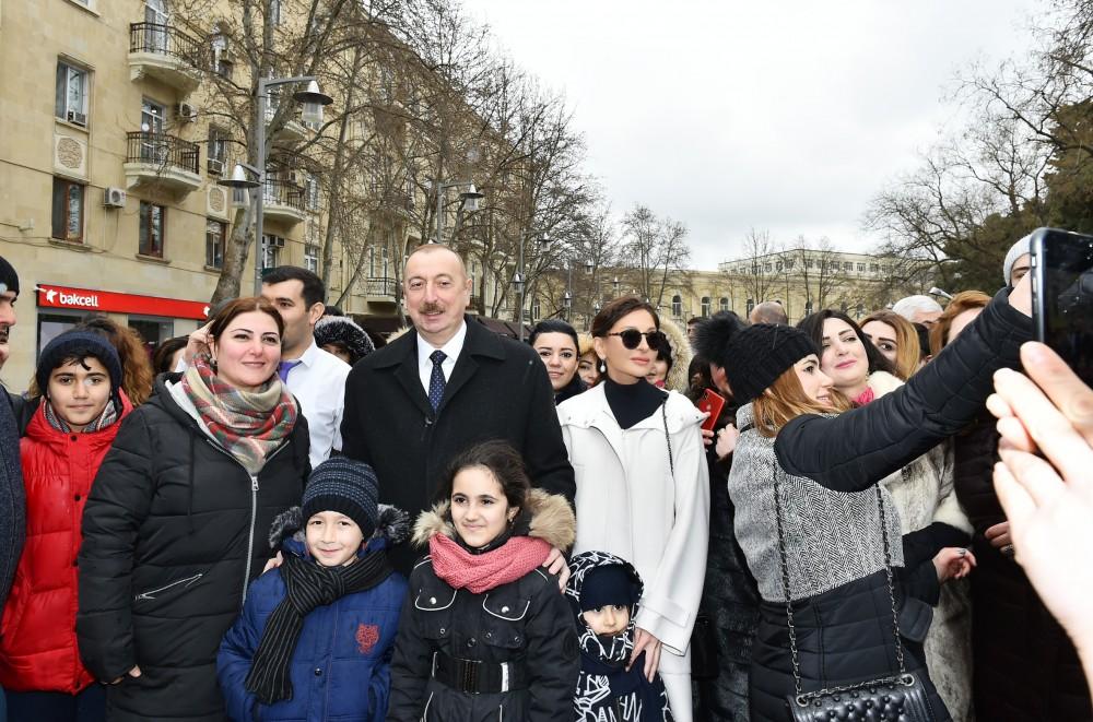 Azerbaijani president, first lady join nationwide Novruz festivities (PHOTO)