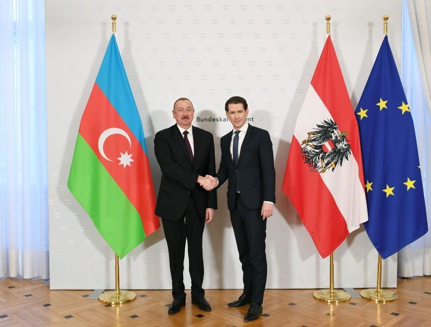 President Ilham Aliyev meets with Austrian Federal Chancellor Sebastian Kurz in Vienna (PHOTO)