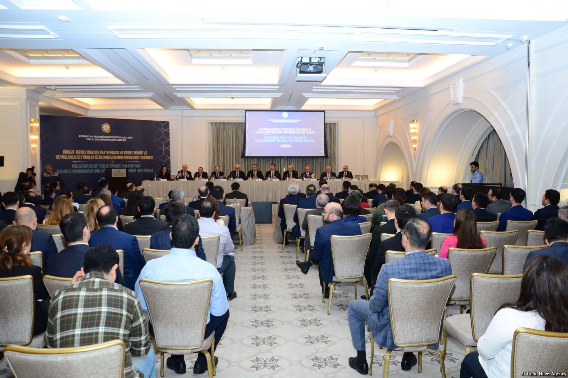 Bakıda Dövlət-Biznes Dialoqu Platformasının təqdimatı keçirilir (FOTO) (YENİLƏNİB)