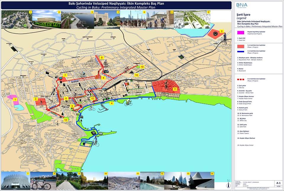 Где в Баку будут созданы велосипедные дорожки - КАРТА
