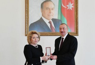 Azerbaijani president awards Valentina Matviyenko