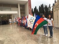 Avropa Gənclər Olimpiya oyunlarına 100 gün qalmış məşəl Romadan Azərbaycana ötürüldü (FOTO)