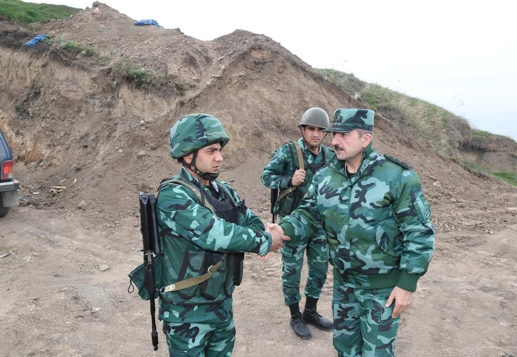 Combat readiness of Azerbaijan’s checkpoints on border with Armenia checked (PHOTO)