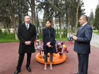 Azerbaijani president, First lady view conditions created at reconstructed Neftchilar park in Baku (PHOTO)