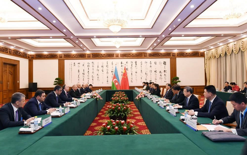 Президент Ильхам Алиев встретился в Пекине с членом Политбюро ЦК Компартии Китая (ФОТО)