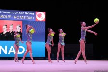 В Национальной арене гимнастики в Баку прошли квалификационные соревнования команд в групповых упражнениях (ФОТО)