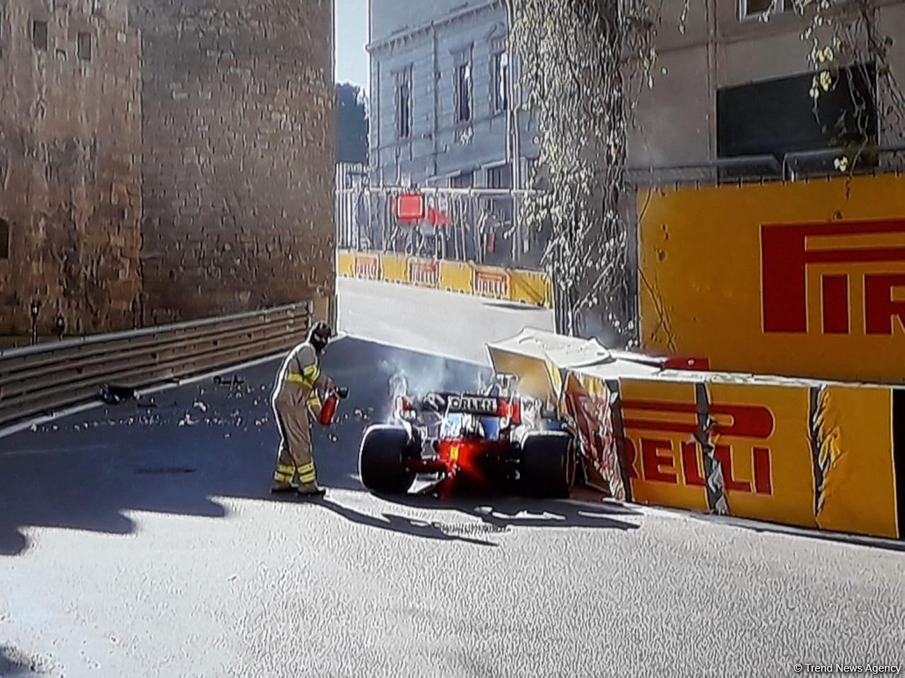 Серьезная авария в Гран При Формулы 1 SOCAR Азербайджан – болид вышел из строя (ФОТО)